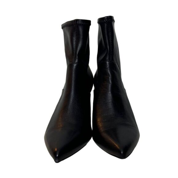 1901 Black Leather Pointed Toe Ankle Boots 8M - Picture 4 of 8